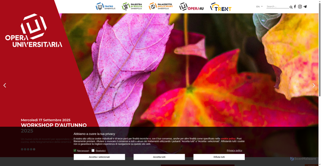 Security scan screenshot of https://www.operauni.tn.it/