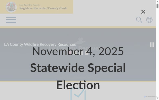 Security scan screenshot of https://www.lavote.gov/