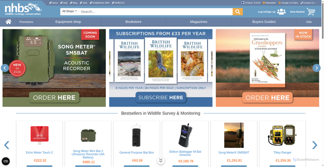 Security scan screenshot of https://nhbs.com