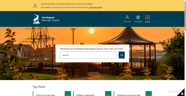 Security scan screenshot of http://www.hartlepool.gov.uk