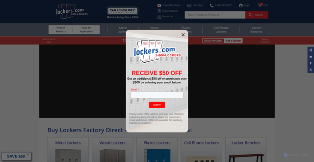 Security scan screenshot of https://www.lockers.com