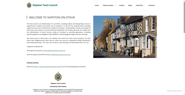 Security scan screenshot of https://www.shipstontowncouncil.org/