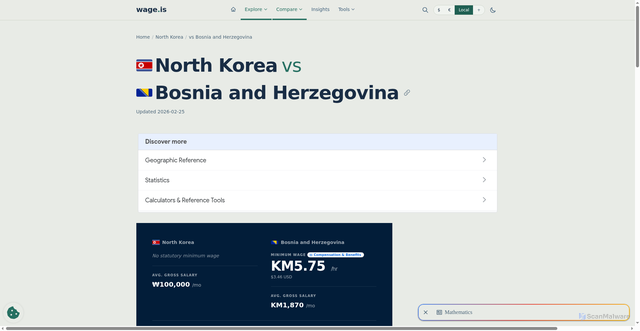 Security scan screenshot of https://wage.is/north-korea/vs/bosnia-and-herzegovina/