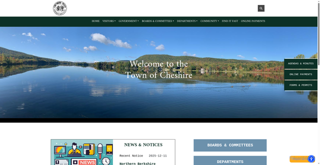 Security scan screenshot of https://cheshire-ma.gov/