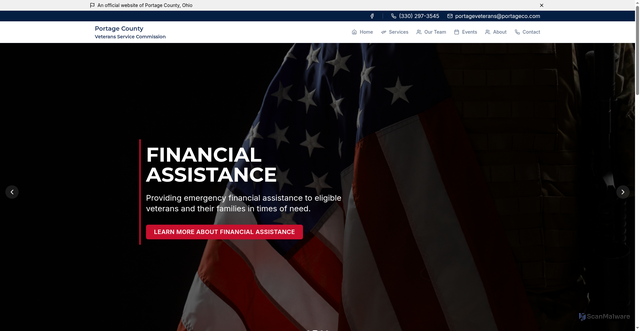 Security scan screenshot of https://portageohvets.gov/