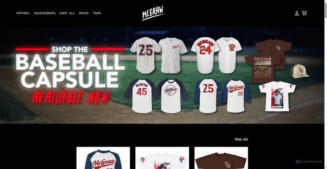 Security scan screenshot of https://store.timmcgraw.com/