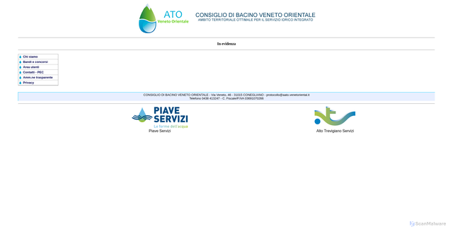 Security scan screenshot of https://www.aato.venetoriental.it/