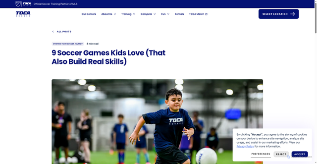 Security scan screenshot of https://www.tocafootball.com/journal-post/soccer-games-for-kids