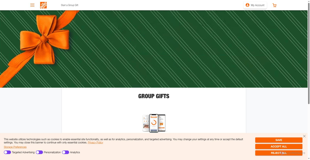 Security scan screenshot of https://homedepot.egifter.com