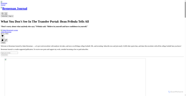 Security scan screenshot of https://breneman.substack.com/p/what-you-dont-see-in-the-transfer