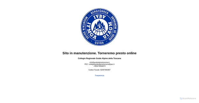 Security scan screenshot of https://www.guidealpinetoscana.it/