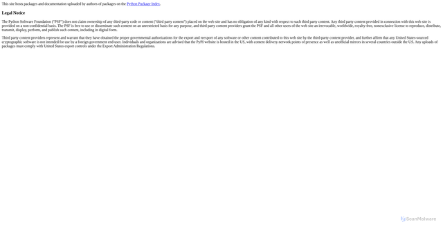 Security scan screenshot of https://files.pythonhosted.org/