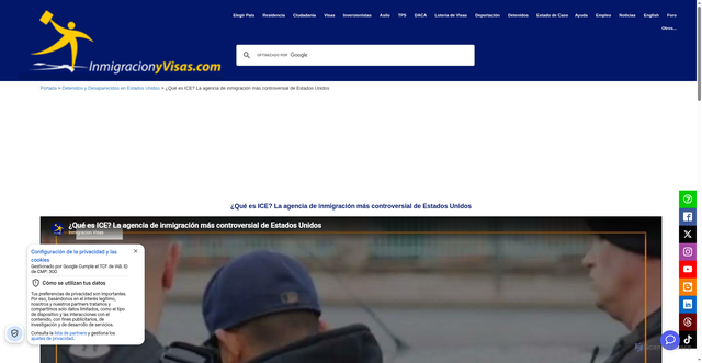 Security scan screenshot of https://inmigracionyvisas.com/a5992-Que-es-ICE-la-agencia-de-inmigracion-de-USA