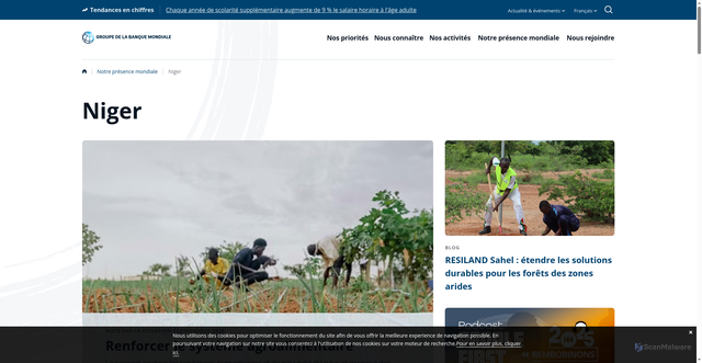 Security scan screenshot of https://www.banquemondiale.org/ext/fr/country/niger