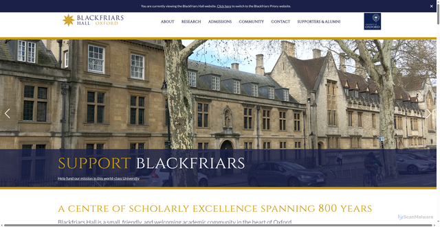 Security scan screenshot of https://www.bfriars.ox.ac.uk/