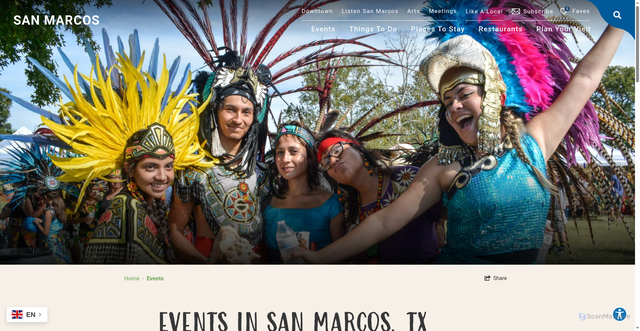 Security scan screenshot of https://www.visitsanmarcos.com/events/