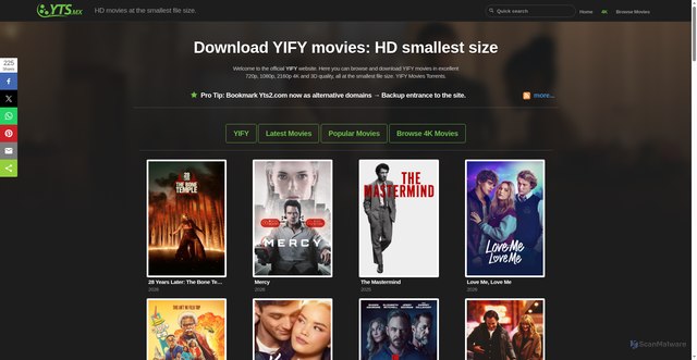 Security scan screenshot of https://yts-official.to