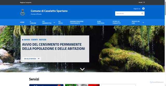 Security scan screenshot of https://www.comune.casalettospartano.sa.it/