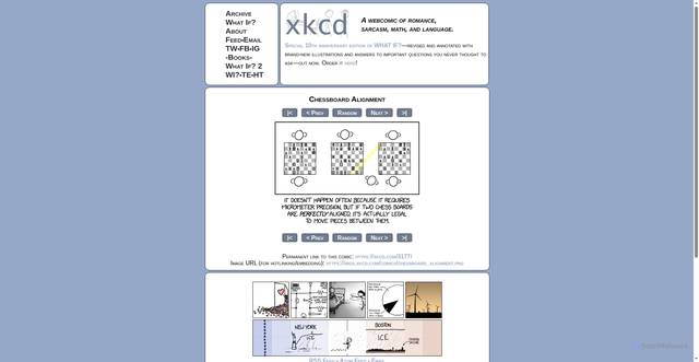 Security scan screenshot of https://xkcd.com/