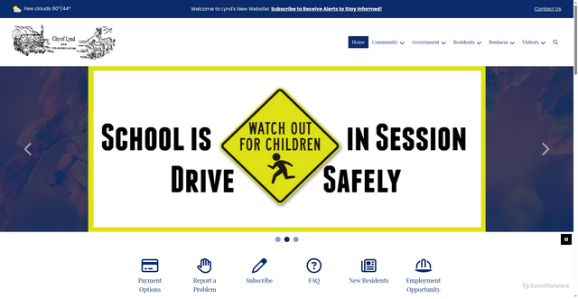 Security scan screenshot of https://lyndcity.gov/