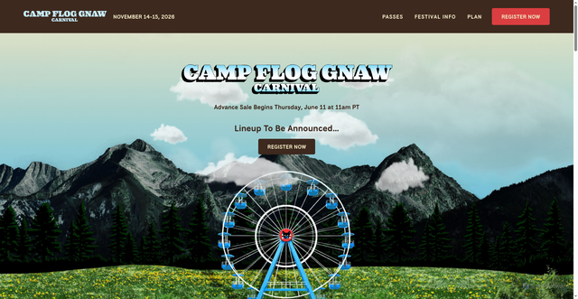 Security scan screenshot of https://www.campfloggnaw.com/lineup
