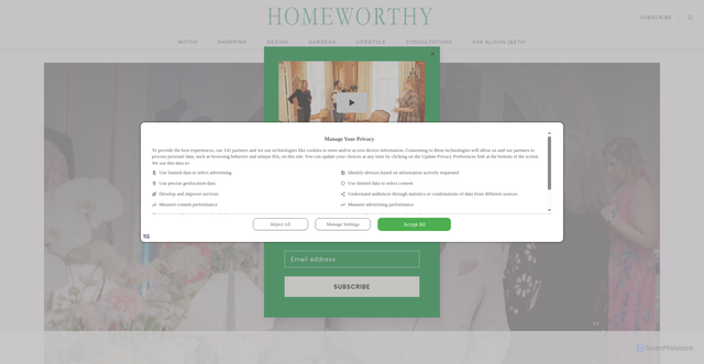 Security scan screenshot of https://homeworthy.com/