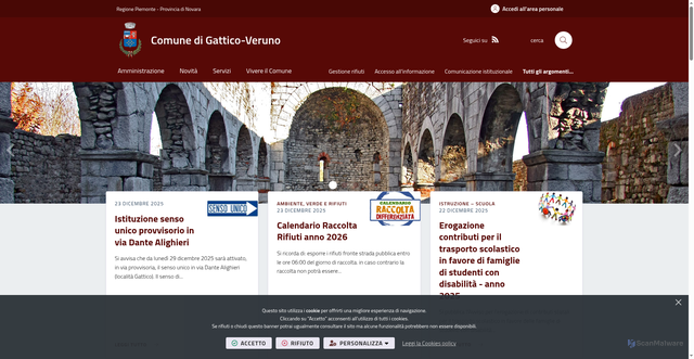 Security scan screenshot of https://www.comune.gattico-veruno.no.it/it-it/home
