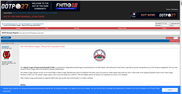 Security scan screenshot of https://forums.ootpdevelopments.com/showthread.php?t=289628