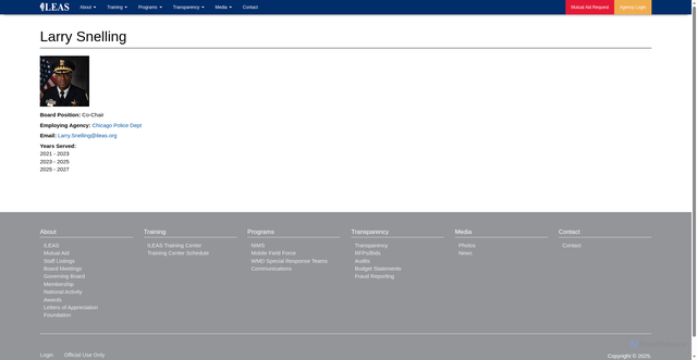 Security scan screenshot of https://www.ileas.org/larry-snelling