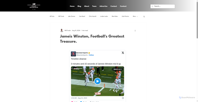 Security scan screenshot of https://www.house-enterprise.com/post/jameis-winston-football-s-greatest-treasure