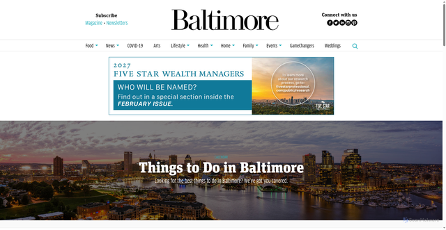 Security scan screenshot of https://events.baltimoremagazine.com/maryland_state_fairgrounds_388