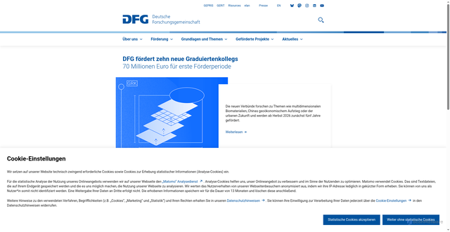 Security scan screenshot of http://www.dfg.de
