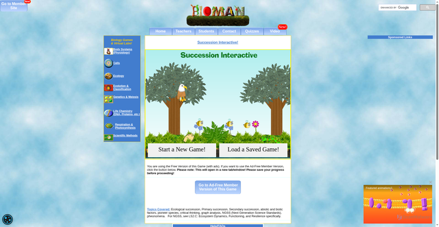 Security scan screenshot of https://biomanbio.com/HTML5GamesandLabs/EcoGames/succession_interactive.html