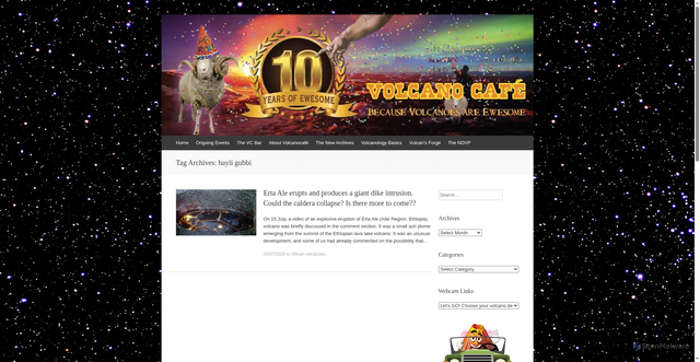 Security scan screenshot of https://www.volcanocafe.org/tag/hayli-gubbi/