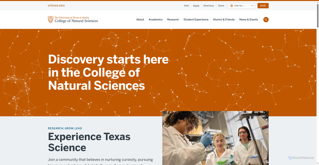 Security scan screenshot of https://cns.utexas.edu