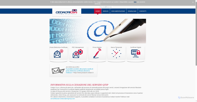 Security scan screenshot of https://www.cedacricert.it