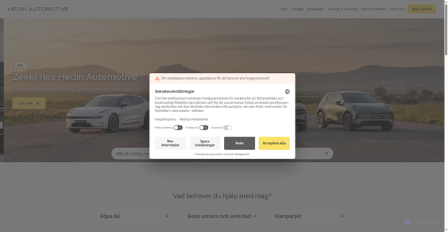 Security scan screenshot of https://hedinbilkort.se