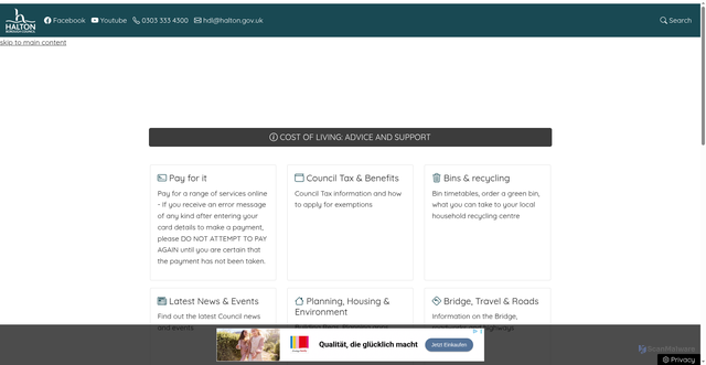 Security scan screenshot of https://www3.halton.gov.uk/Pages/Home.aspx