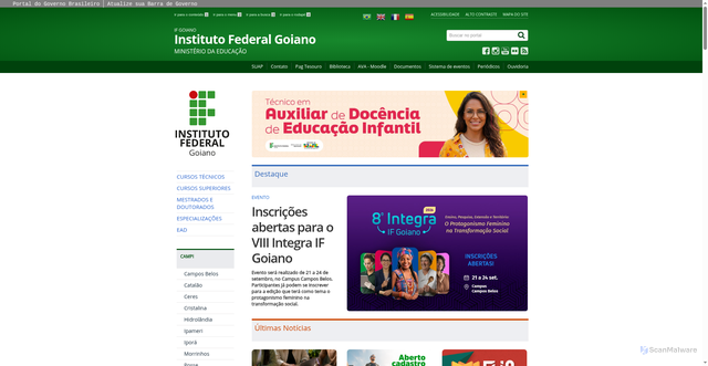 Security scan screenshot of https://www.ifgoiano.edu.br