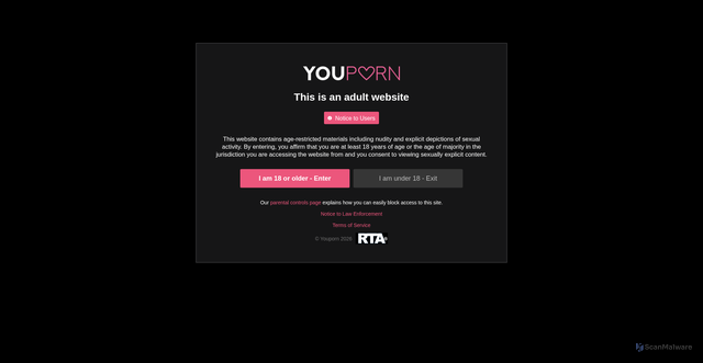 Security scan screenshot of https://es.youporn.com