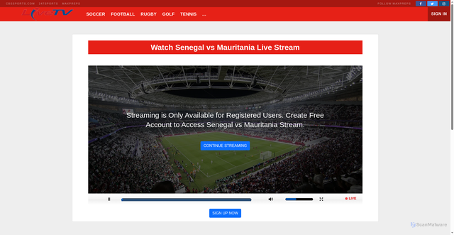 Security scan screenshot of https://optamax.theanalyst.com/video/tty/video-senegal-vs-mauritania-ate-lie-en-05.html