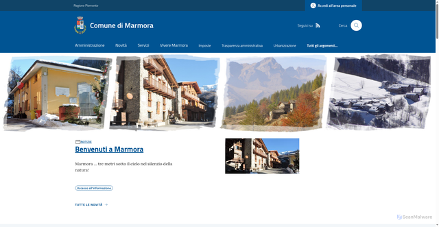 Security scan screenshot of https://www.comune.marmora.cn.it/