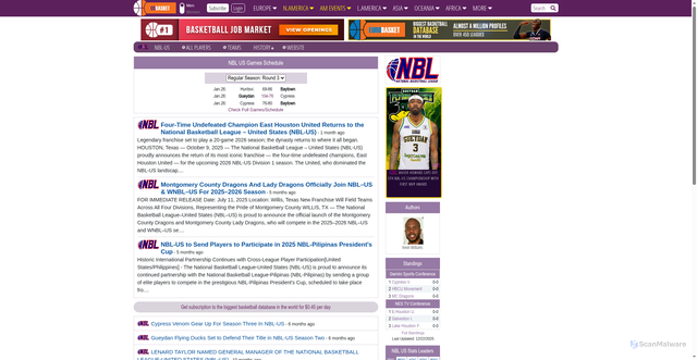 Security scan screenshot of https://www.usbasket.com/NBL-US/basketball.aspx