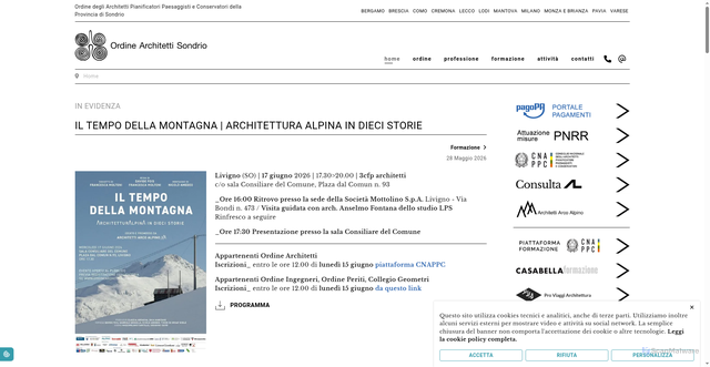 Security scan screenshot of https://www.ordinearchitettisondrio.it