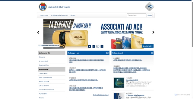 Security scan screenshot of https://www.taranto.aci.it/