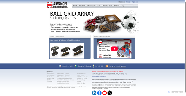 Security scan screenshot of https://advanced.com
