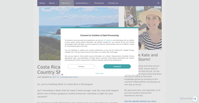 Security scan screenshot of https://www.ourescapeclause.com/costa-rica-vs-nicaragua/