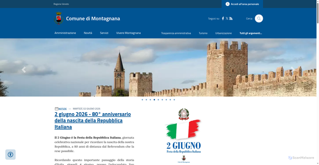 Security scan screenshot of https://www.comune.montagnana.pd.it