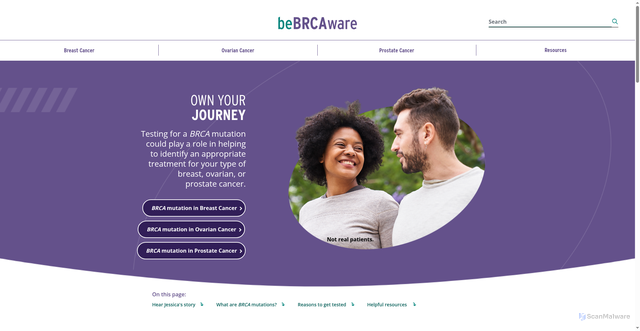 Security scan screenshot of https://bebrcaware.com