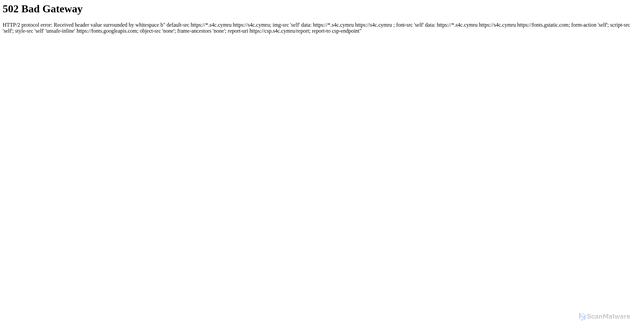 Security scan screenshot of http://www.s4c.co.uk